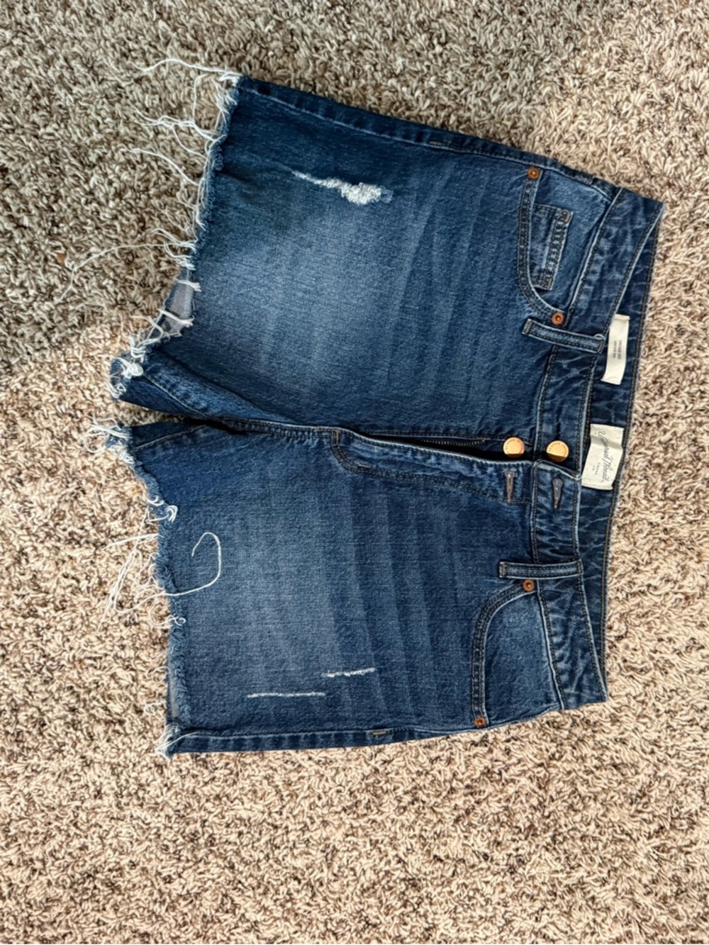 Universal Thread Dark Blue Distressed Denim Jean Shorts